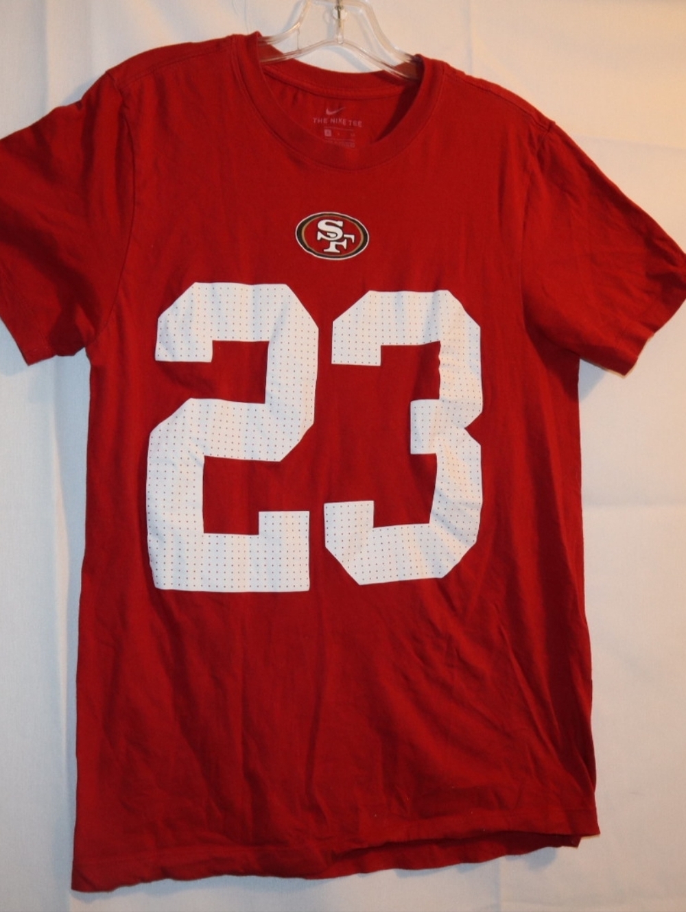 Men's San Francisco 49ers Christian McCaffrey Nike Scarlet Red Tee Size Small - Picture 5 of 9